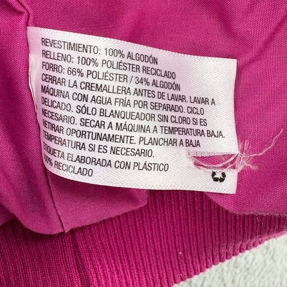 Woven Hot Pink Quilted Bomber Jacket, Size Large - Picture 9 of 11